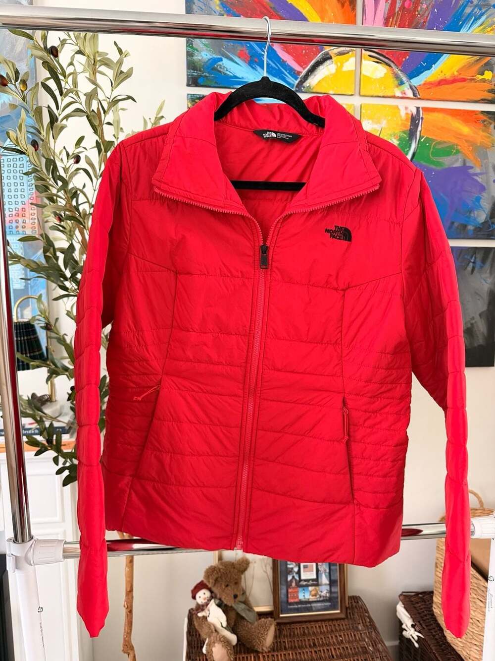 The North Face Lightweight Cherry Red Women's Puffer Jacket Size L/G